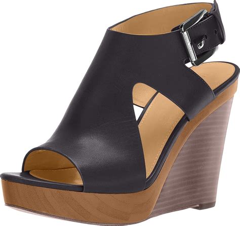 michael michael kors josephine wedge black vachetta 